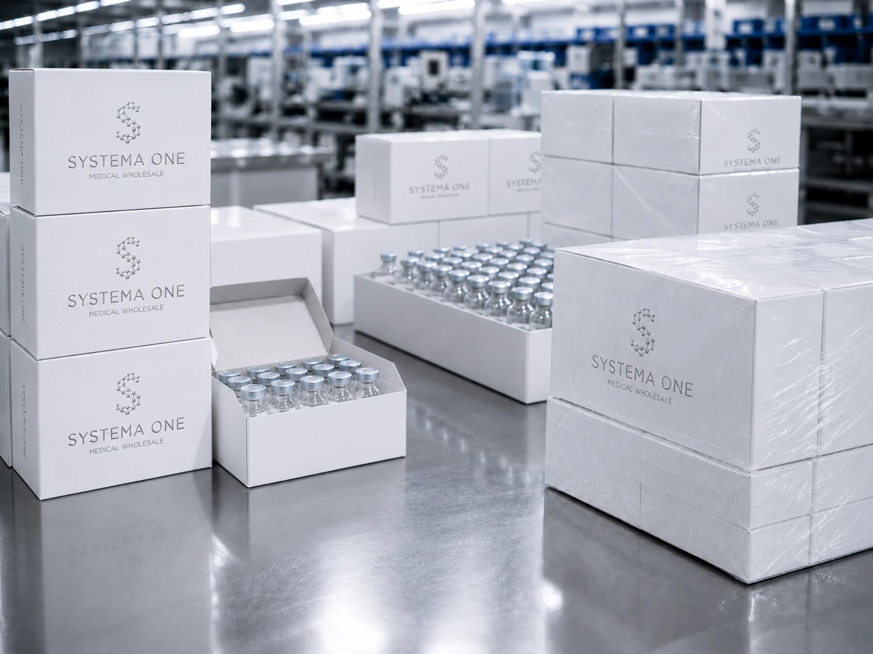 A stocked distribution facility prepared for business supply review